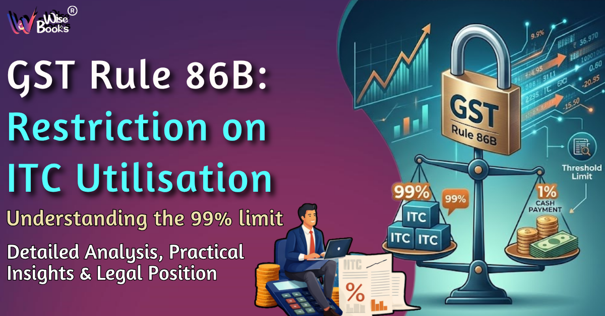 GST Rule 86B: Restriction on ITC Utilisation – Detailed Analysis, Practical Insights & Legal Position