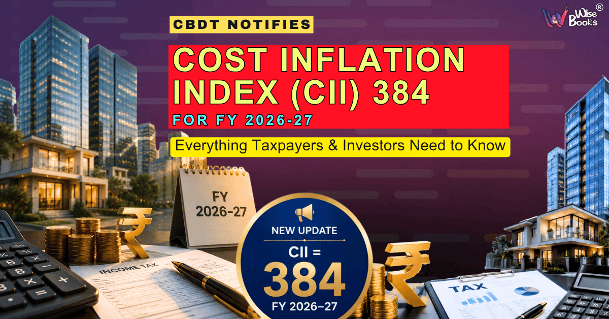 Cost Inflation Index (CII) 384 for FY 2026–27: CBDT Notification Explained