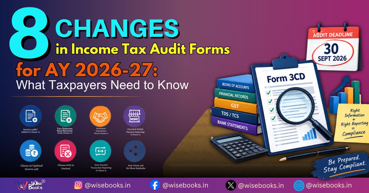 8 Changes in Income Tax Audit Forms for AY 2026–27: What Taxpayers Need to Know